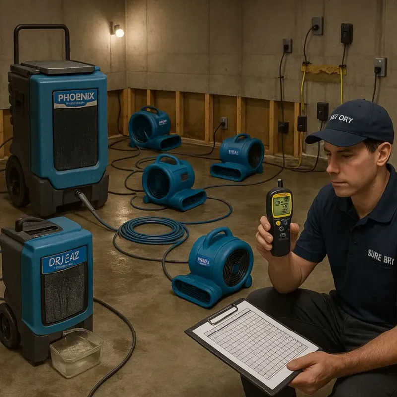 Structural Drying and Dehumidification process in Wichita County, TX